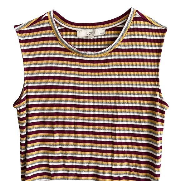 LOFT Petite Stripe Midi Split Dress - Picture 5 of 10